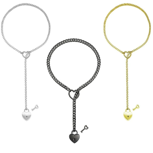 Heart Lock & Key Chain Necklace