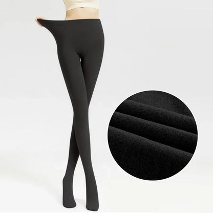 Faux Sheer Fleece Lined Tights