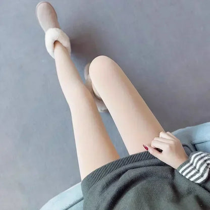 Faux Sheer Fleece Lined Tights