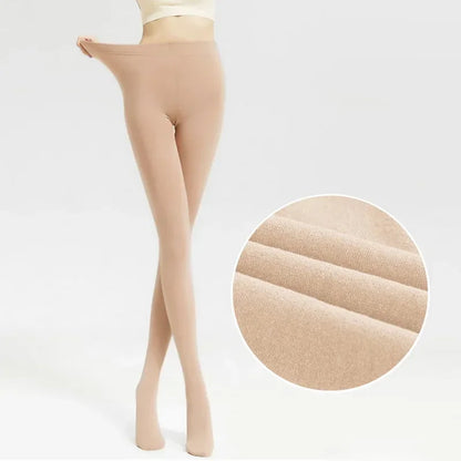 Faux Sheer Fleece Lined Tights